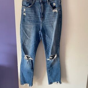 Abercrombie & Fitch Ankle Cropped Jeans with Distressed Details Size 25 0/XS